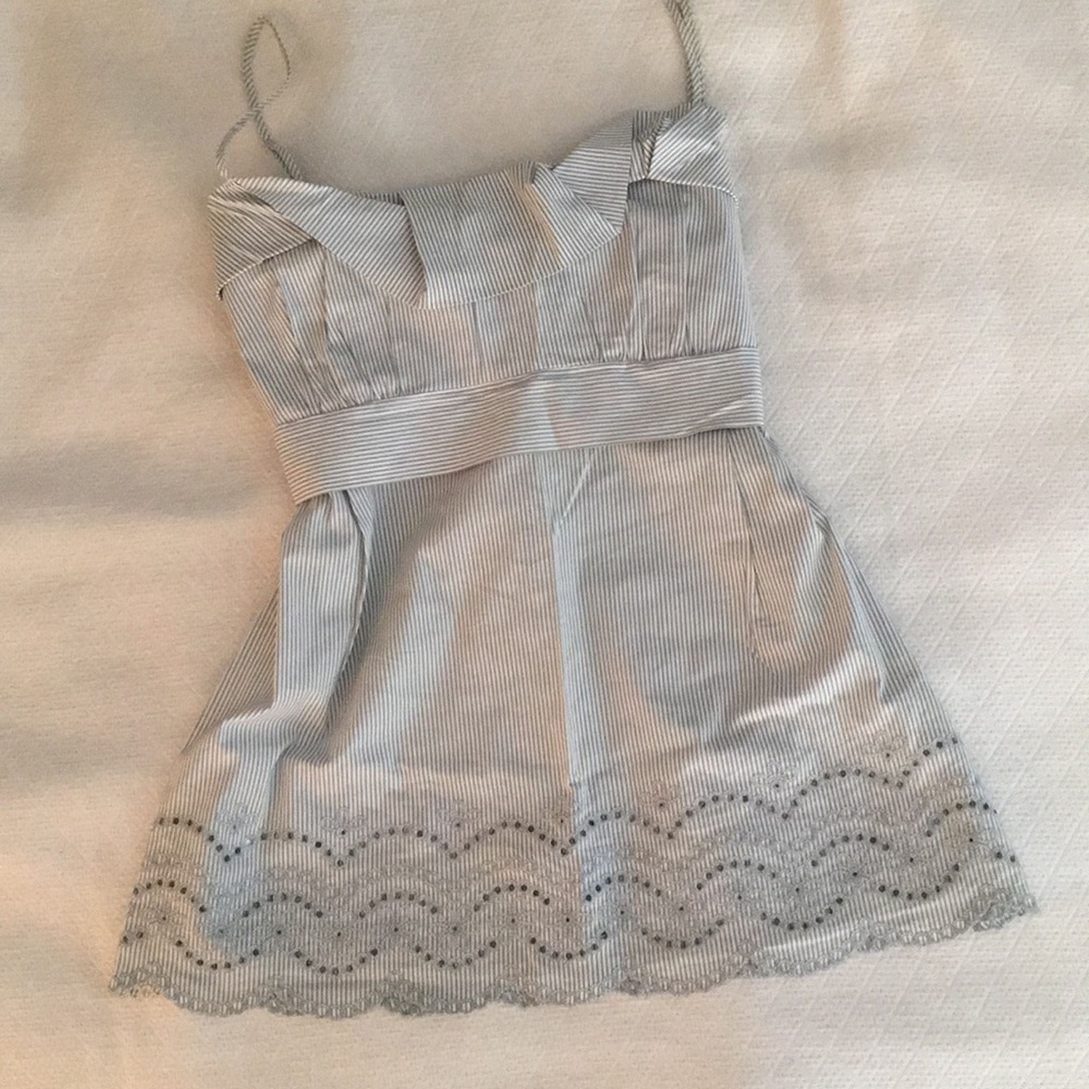 BCBG blue striped tank